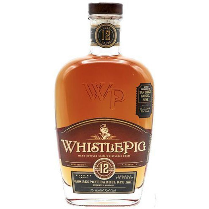 WhistlePig 12 Year Old Bespoke Barrel Rye Aged in a Re-Toasted Red Cask 'San Diego Barrel Boys' Single Barrel